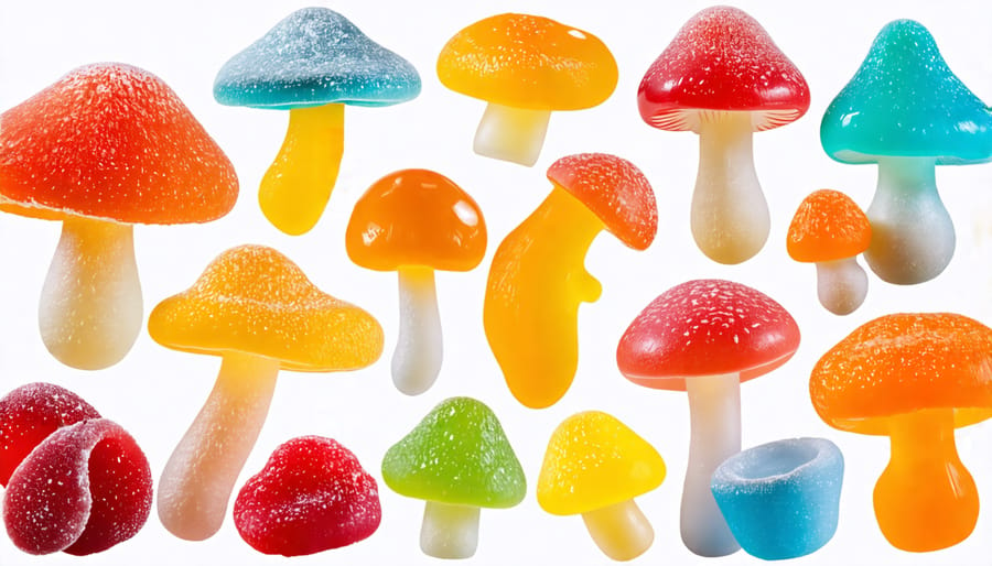 A selection of mushroom gummies illustrating their variety and appeal