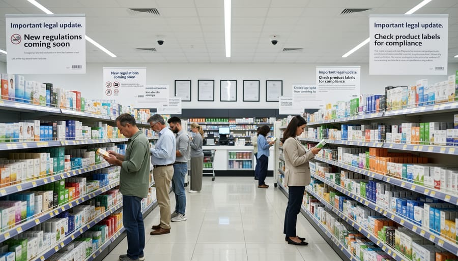 Close view of THC gummies being placed into a shopping basket in a store aisle